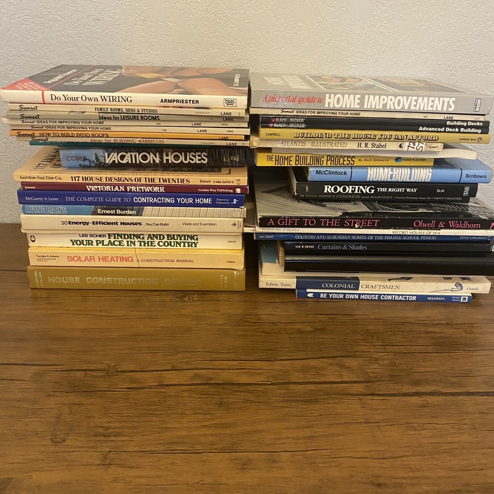 Huge Lot Of Home Building Planning Construction Books DIY